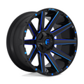 Fuel 1PC D644 Contra 20x10 Gloss Black with Blue Tint Wheel - 5x114.3/5x127 Bolt Pattern, -18 Offset