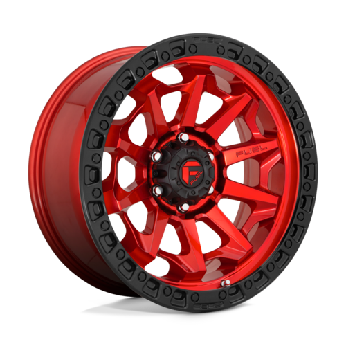 Fuel 1PC D695 COVERT 17x9 Candy Red with Black Bead Ring Wheel for 5x127 Bolt Pattern, -12 Offset