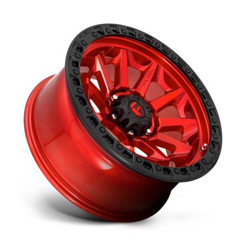 Fuel 1PC D695 COVERT 17x9 Candy Red with Black Bead Ring Wheel - 5x127 Bolt Pattern, +1 Offset