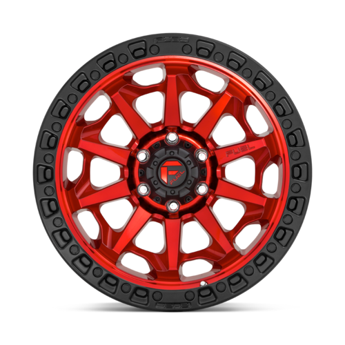 Fuel 1PC D695 COVERT 17x9 Inch Candy Red with Black Bead Ring Wheels - 6x139.7 Bolt Pattern, +1 Offset