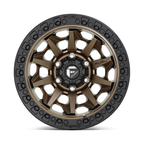 Fuel 1PC D696 COVERT 17x9 Matte Bronze Black Bead Ring Wheel with -12 Offset and 6x139.7 Bolt Pattern