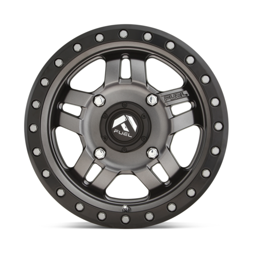 Fuel UTV ANZA 14x7 Matte Gunmetal Black Bead Ring Wheel - 4x156 Bolt Pattern, +13 Offset