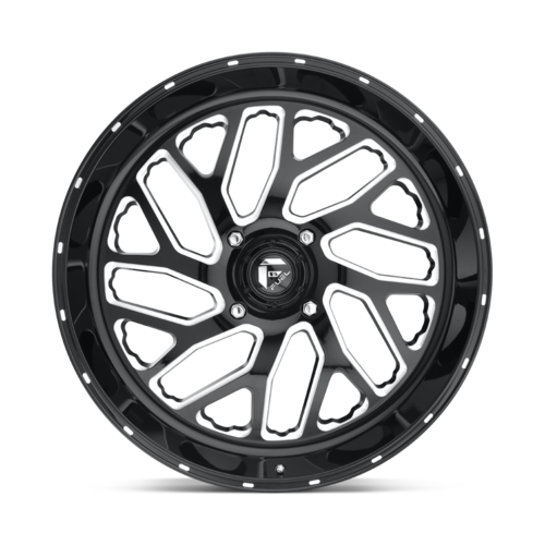 Fuel UTV Triton D581 24x7 Gloss Black Milled Wheel with 4x156 Bolt Pattern and +13 Offset