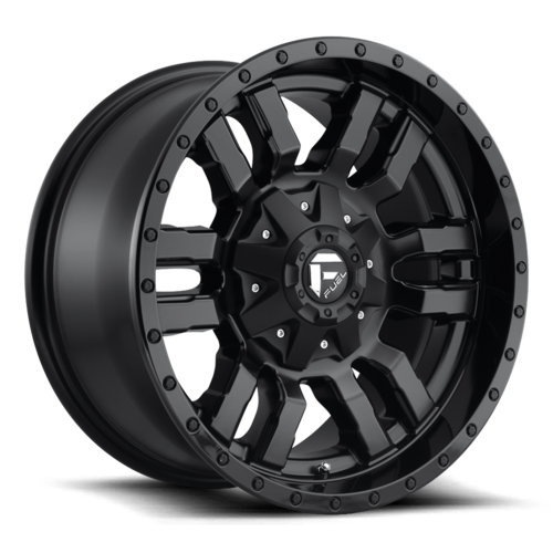 Fuel 1PC D596 Sledge 18x9 Matte Black with Gloss Black Lip Wheel