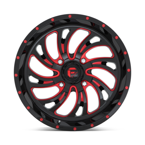 Fuel UTV D642 Kompressor 20x7 Gloss Black with Red Tint Wheel for 4x137 Bolt Pattern