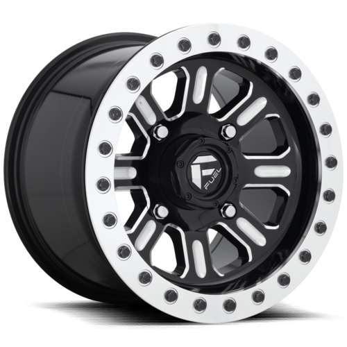 Fuel UTV D910 Hardline Beadlock Wheel - 15x7 Inches, Gloss Black Milled Finish, 4x137 Bolt Pattern, +38 Offset, 110.10 Center Bore