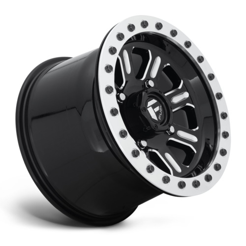 Fuel UTV D910 Hardline 15x7 Gloss Black Milled Beadlock Wheel with 4x156 Bolt Pattern and 38mm Offset