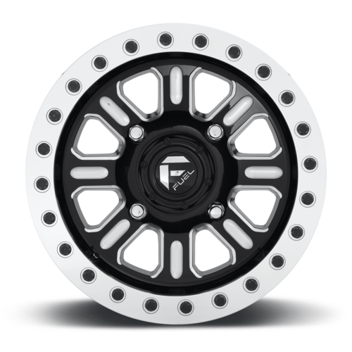Fuel UTV D910 Hardline Beadlock Wheel - 15x7 Inches, Gloss Black Milled Finish, 4x137 Bolt Pattern, +38 Offset, 110.10 Center Bore