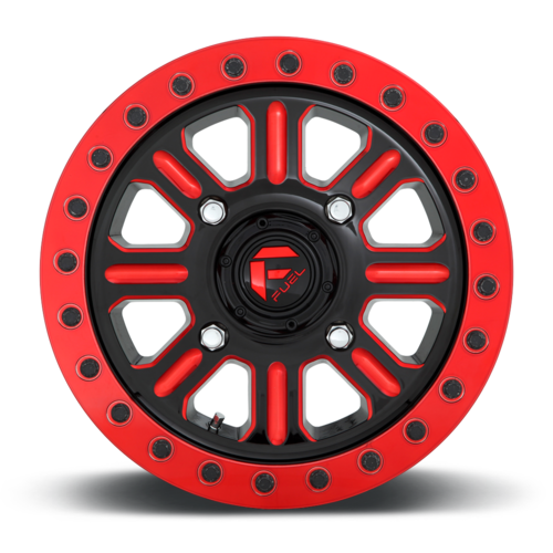 Fuel UTV D911 Hardline 15x7 Gloss Black with Red Tint Beadlock Wheel - 4x137 Bolt Pattern, +38 Offset