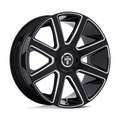 DUB 1PC DC273 PULL 24x10 Inch Gloss Black Milled Wheel with 5x115/120 Bolt Pattern and +15 Offset