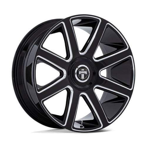 DUB 1PC DC273 PULL 24x9 Gloss Black Milled Wheel for 5x115/120 Bolt Pattern, +38 Offset
