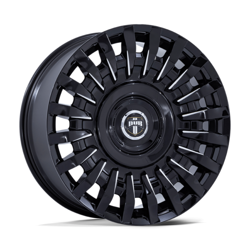 DUB 1PC DC272 Honcho 22x9 Gloss Black Milled Wheel with 5x115/120 Bolt Pattern and +15 Offset