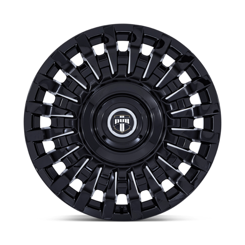 DUB 1PC DC272 Honcho 22x9 Gloss Black Milled Wheel with 5x115/120 Bolt Pattern and +15 Offset