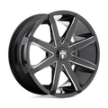 DUB 1PC S109 PUSH 20x8.5 Gloss Black Milled Wheel with 5x108/5x114.3 Bolt Pattern and +35 Offset