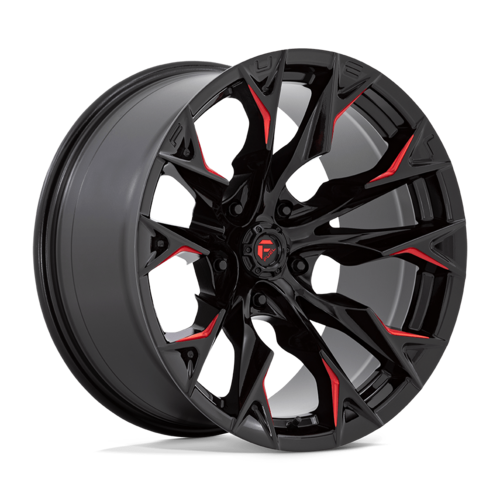 Fuel 1PC D823 Flame 20x10 Gloss Black Milled with Candy Red Wheel