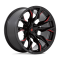 Fuel 1PC D823 Flame 20x10 Gloss Black Milled with Candy Red Wheel