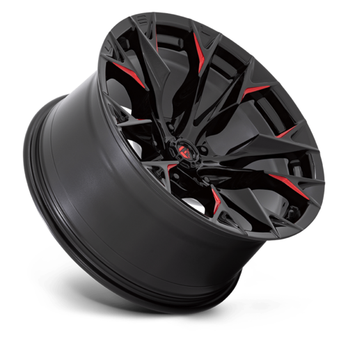Fuel 1PC D823 Flame 20x10 Inch Gloss Black Milled with Candy Red Wheel