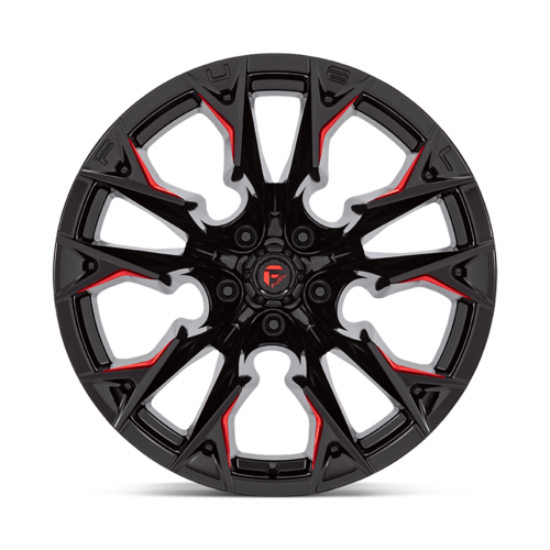 Fuel 1PC D823 Flame 20x12 Inch Gloss Black Milled with Candy Red Off-Road Wheel