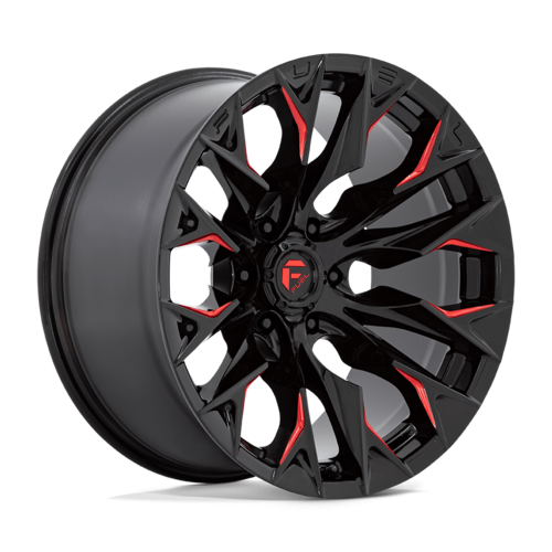 Fuel 1PC D823 Flame 20x10 Gloss Black Milled with Candy Red Wheel - 8x180 Bolt Pattern, -18 Offset