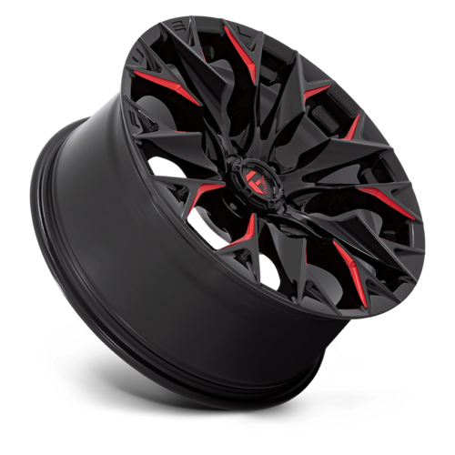 Fuel 1PC D823 Flame 20x9 Gloss Black Milled with Candy Red Wheels for 6x139.7 Bolt Pattern