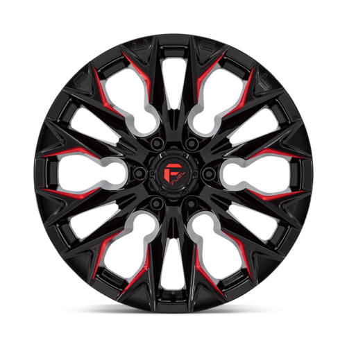 Fuel 1PC D823 Flame 20x9 Wheel with Gloss Black Milled Finish and Candy Red Accents