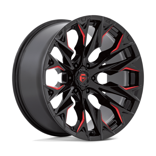 Fuel 1PC D823 Flame 22x10 Gloss Black Milled with Candy Red Wheel for 6x135 Bolt Pattern, -18 Offset