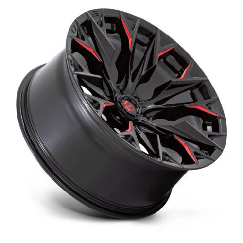Fuel 1PC D823 Flame 22x10 Gloss Black Milled with Candy Red Wheel for 6x135 Bolt Pattern, -18 Offset