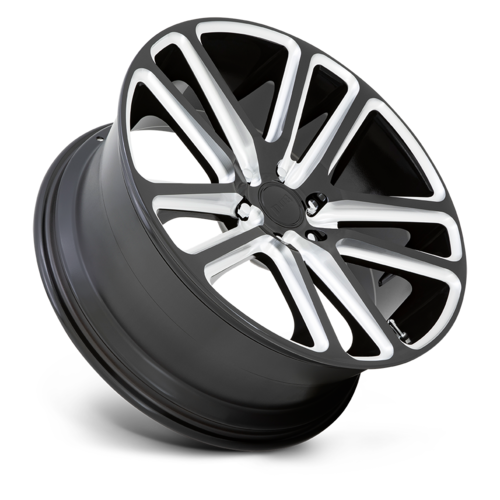 DUB 1PC S255 FLEX 22x9.5 Inch Gloss Black Milled Wheel with 6x139.7 Bolt Pattern and 25mm Offset