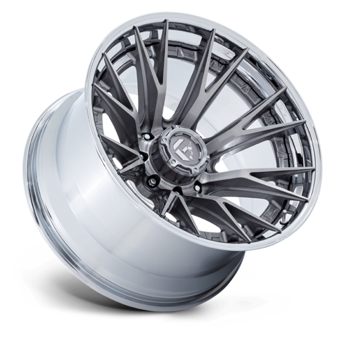 Fuel 1PC Catalyst 22x12 Inch Wheel with Chrome Lip Finish and -44 Offset, 8x170 Bolt Pattern, Silver
