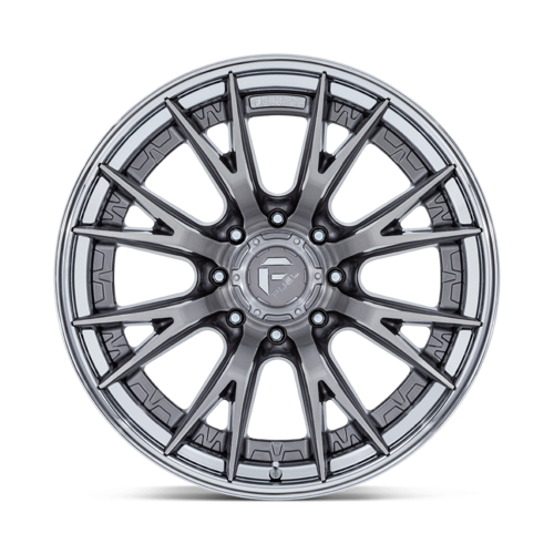 Fuel 1PC Catalyst 22x12 Inch Platinum with Chrome Lip Wheel - 8x6.5 Bolt Pattern, -44 Offset, 125.10 Center Bore
