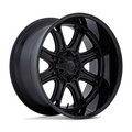 Fuel 1PC Darkstar 24x12 Matte Black with Gloss Black Lip Wheel - 8x180 Bolt Pattern, -44 Offset, 124.20 Center Bore