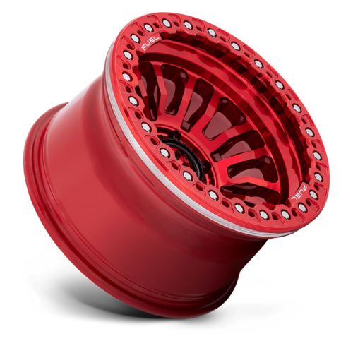 Fuel 1PC FC125 RINCON Beadlock 17x9 Wheel in Candy Red Finish with -38 Offset and 8x165.1 Bolt Pattern