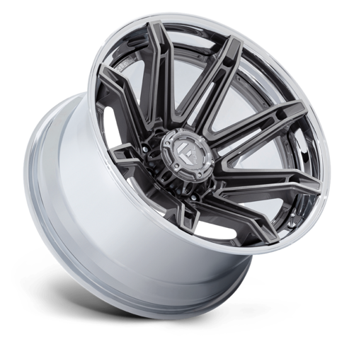 Fuel 1PC Brawl 20x10 Inch Wheel with Chrome Lip and Silver Finish - 8x170 Bolt Pattern, -18 Offset, 125.10 Center Bore