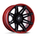 Fuel 1PC FC401 BRAWL 20x10 Matte Black with Candy Red Lip Wheel