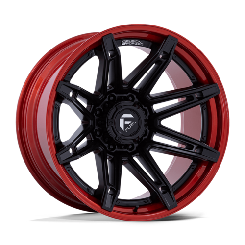 Fuel 1PC FC401 BRAWL 20x10 Matte Black with Candy Red Lip Wheel