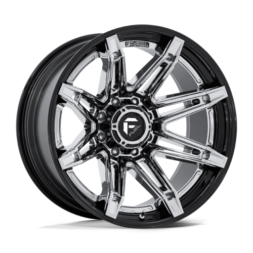 Fuel 1PC FC401 BRAWL 22x12 Chrome with Gloss Black Lip Wheel - 8x180 Bolt Pattern, -44 Offset, 124.20 Center Bore
