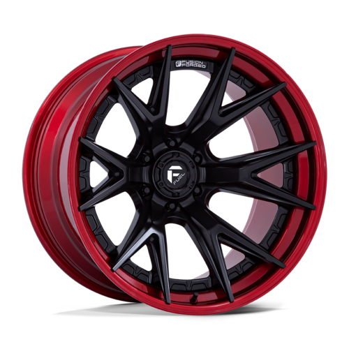 Fuel 1PC Catalyst 20x9 Matte Black with Candy Red Lip Wheel - 6x139.7 Bolt Pattern, +20 Offset, 106.10mm Center Bore