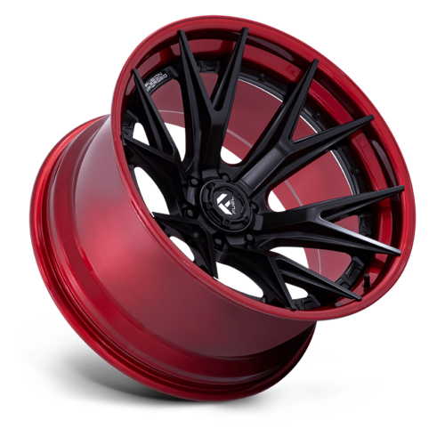 Fuel 1PC Catalyst 24x12 Matte Black with Candy Red Lip Wheel - 6x139.7 Bolt Pattern, -44 Offset, 106.10mm Center Bore