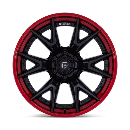 Fuel 1PC FC402 Catalyst 22x12 Matte Black with Candy Red Lip - 6x135 Bolt Pattern, -44 Offset