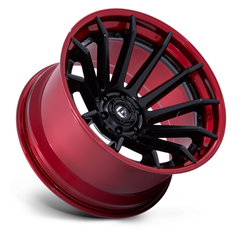 Fuel 1PC FC403 BURN 22x12 Matte Black with Candy Red Lip Wheel for 5x127 Bolt Pattern, -44mm Offset