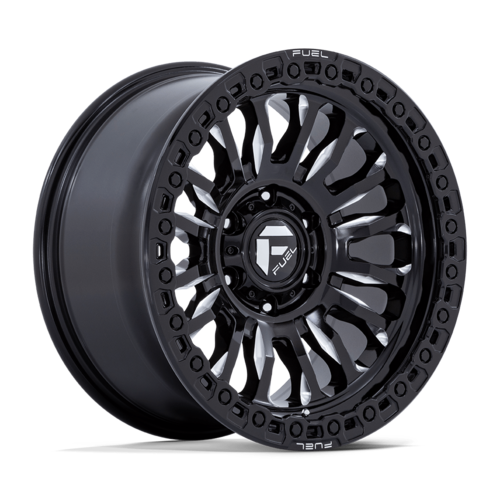Fuel 1PC RINCON 18x9 Black Gloss Milled Wheel with -12 Offset and 8x165.1 Bolt Pattern