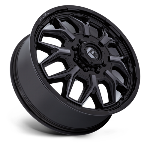 Fuel 1PC D875 Flux Dually 20x8.25 Inch Gloss Black Brush-FC Gray Tint Wheel