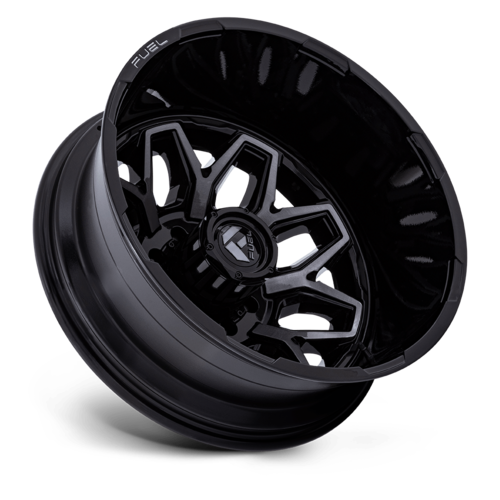 Fuel 1PC D875 Flux Dually 20x8.25 Inch Gloss Black Brush Finish Wheel
