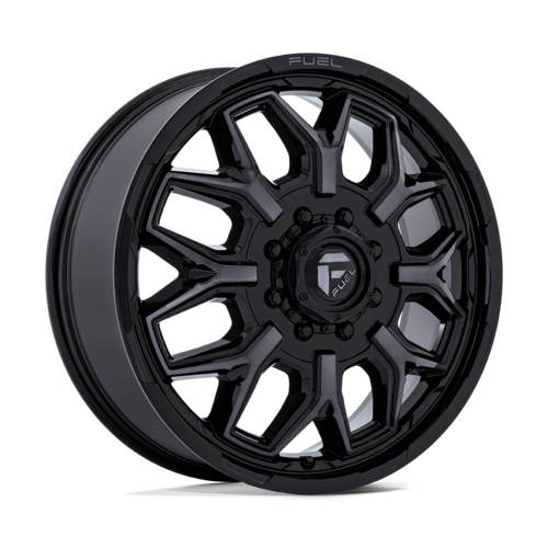Fuel 1PC D875 Flux Dually 22x8.25 Inch Gloss Black Brushed Face Wheel with Gray Tint and 8x200 Bolt Pattern