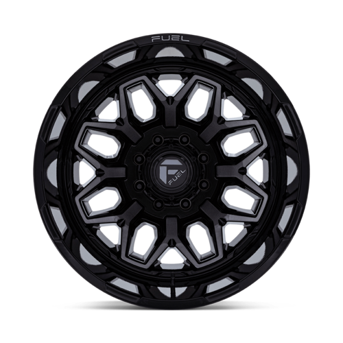 Fuel 1PC D875 Flux Dually 22x8.25 Inch Gloss Black Brush Finish Wheel with 8x200 Bolt Pattern and -227 Offset