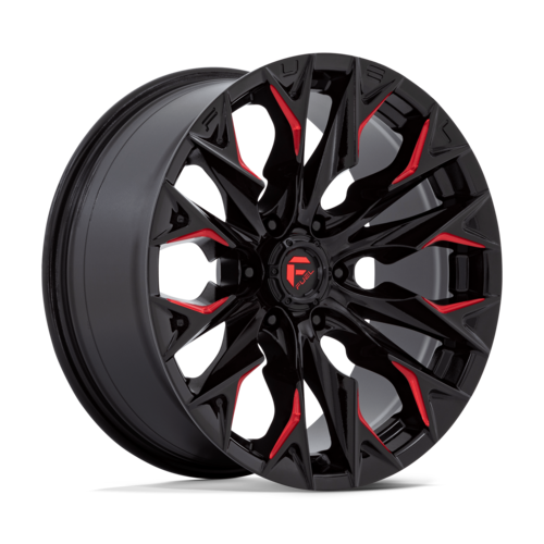 Fuel 1PC D823 Flame 20x9 Gloss Black Milled with Candy Red Wheel with 6x135 Bolt Pattern and 87.10mm Center Bore