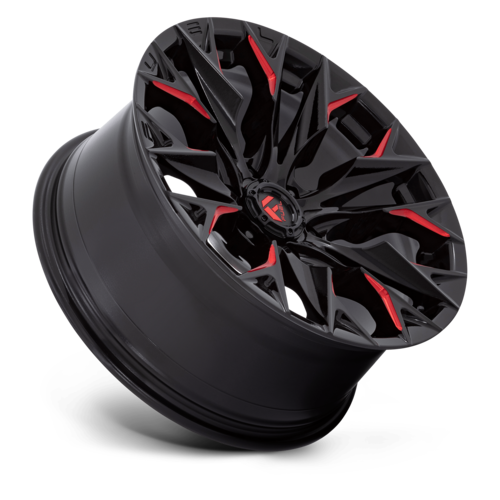 Fuel 1PC D823 Flame 20x9 Gloss Black Milled with Candy Red Wheel with 6x135 Bolt Pattern and 87.10mm Center Bore
