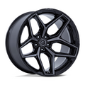 Fuel 1PC Flux 17x9 Inch Black Gloss Brushed Face Wheel with Gray Tint - 5x127 Bolt Pattern, -12 Offset, 71.50 Center Bore