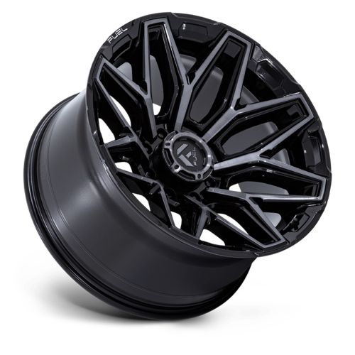 Fuel 1PC FLUX 20x9 Inch Gloss Black Brushed Face Wheel with Gray Tint - 8x180 Bolt Pattern, +1 Offset, 124.20mm Center Bore