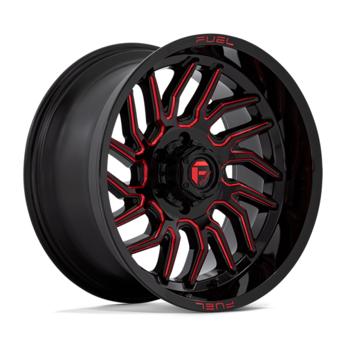 Fuel 1PC D808 Hurricane 20x10 Gloss Black Milled with Red Tint Wheel with 6x135 Bolt Pattern and -18 Offset